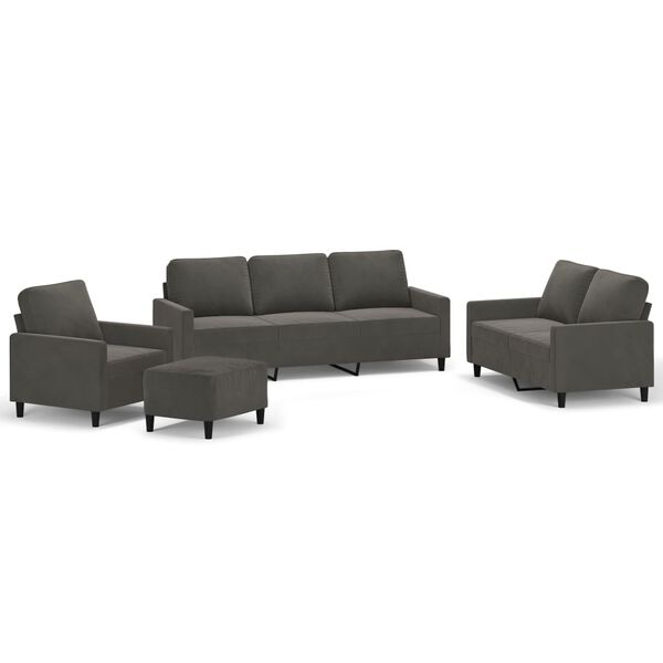 vidaXL &Sigma;&epsilon;&tau; &Sigma;&alpha;&lambda;&omicron;&nu;&iota;&omicron;ύ 4 &Tau;&epsilon;&mu;&alpha;&chi;ί&omega;&nu; &Sigma;&kappa;&omicron;ύ&rho;&omicron; &Gamma;&kappa;&rho;&iota; &Beta;&epsilon;&lambda;&omicron;ύ&delta;&iota;&nu;&omicron; &mu;&epsilon; &Mu;&alpha;&xi;&iota;&lambda;ά&rho;&iota;&alpha;