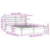 vidaXL Πλαίσιο Κρεβατιού με Κεφαλάρι 140x200 εκ. από Μασίφ Ξύλο Πεύκου