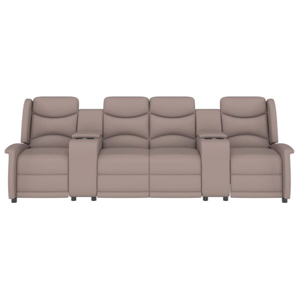 vidaXL Πολυθρόνα Μασάζ Τετραθέσια με Ποτηροθήκη Ανακλινόμενη Taupe