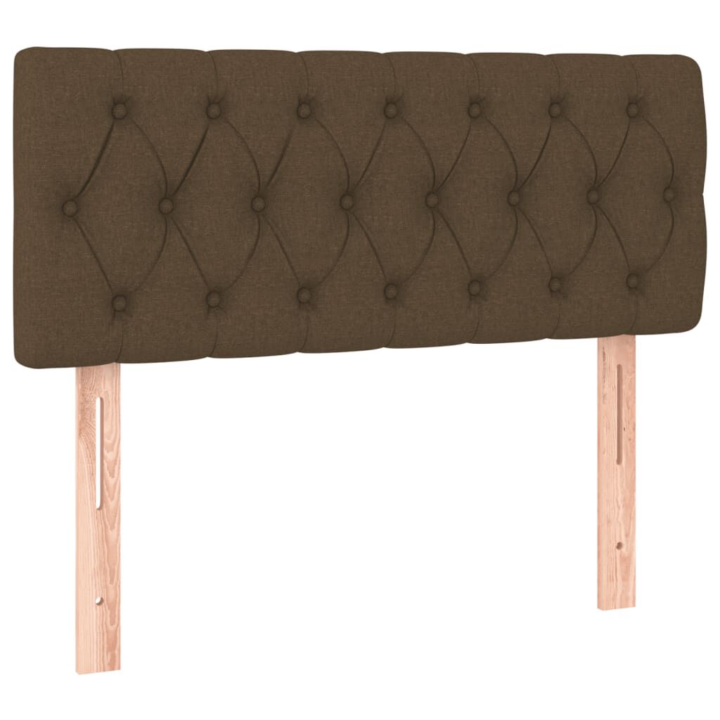 vidaXL Κρεβάτι Boxspring με Στρώμα & LED Σκ.Καφέ 120x200 εκ Υφασμάτινο