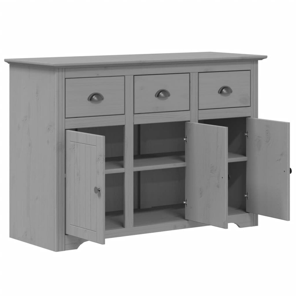 vidaXL Μπουφές BODO Γκρι 115,5x44x80 εκ. από Μασίφ Ξύλο Πεύκου