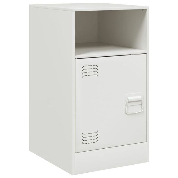vidaXL Κομοδίνο Λευκό 34,5x39x62 εκ. από Χάλυβα