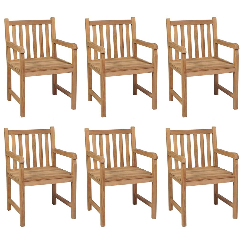 vidaXL Καρέκλες Κήπου 6 τεμ. από Μασίφ Ξύλο Teak με Taupe Μαξιλάρια
