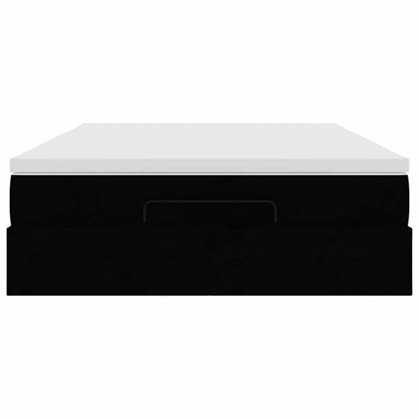 vidaXL Οθωμανικό κρεβάτι με στρώμα Μαύρο 140x200cm Faux Leather
