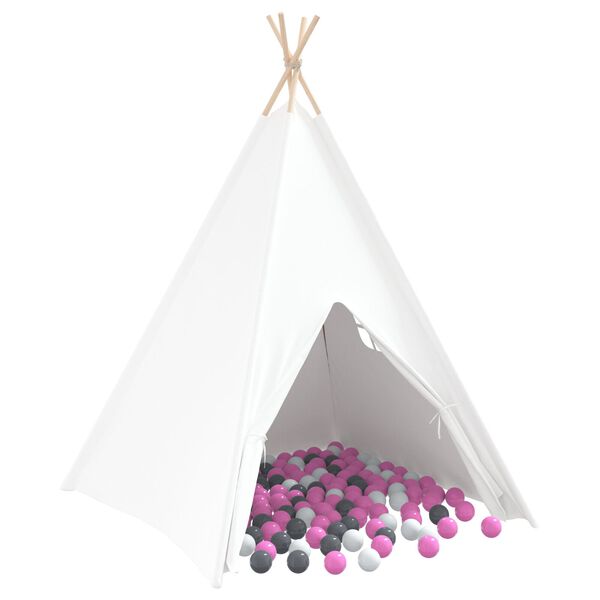 vidaXL Σκηνίτσα Teepee Λευκό 120 x 120 x 150 cm Υφάσμα, Πλαστικό