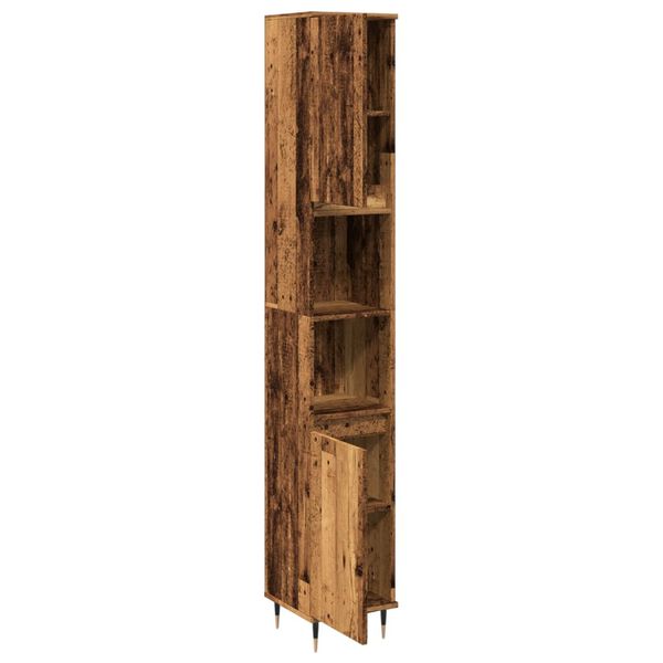 vidaXL Ντουλάπι μπάνιου Παλιό ξύλο 30x30x190 cm Κατασκευασμένο ξύλο