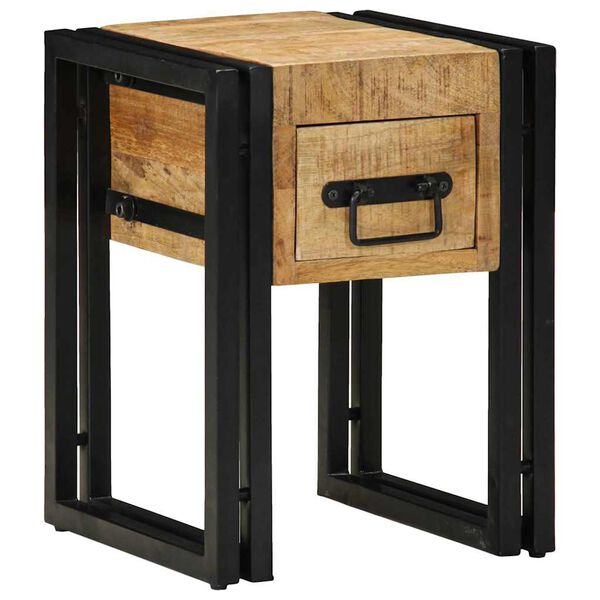 vidaXL End Table Καφέ και Μαύρο 30 x 30 x 40 cm Στερεό ξύλο μάνγκο