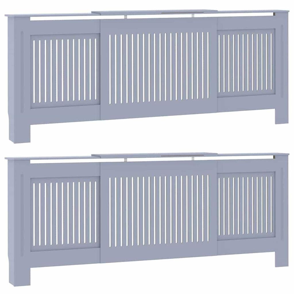 vidaXL Καπάκι Καλοριφέρ 2 pcs Γκρι (142-205) x 20.5 x 81.5 εκ.