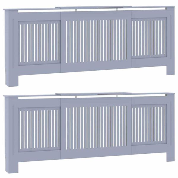 vidaXL Καπάκι Καλοριφέρ 2 pcs Γκρι (142-205) x 20.5 x 81.5 εκ.