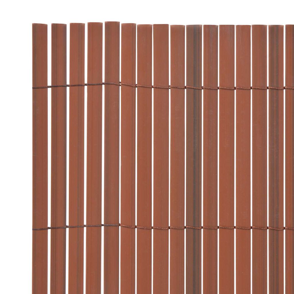 vidaXL Φράκτης Κήπου Διπλής Όψης PVC 150x500 εκ Καφέ