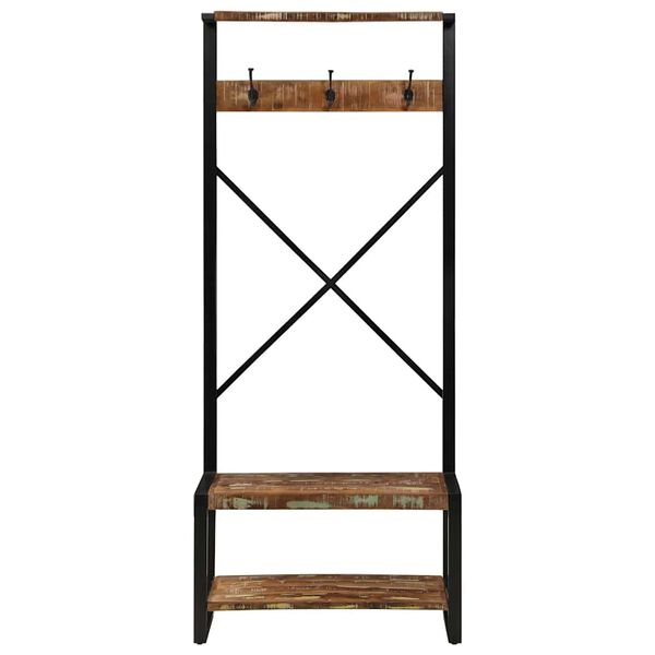 vidaXL Ράφι για ρούχα Πολύχρωμο 80x40x190 cm Ξύλο μασίφ ανακυκλωμένο