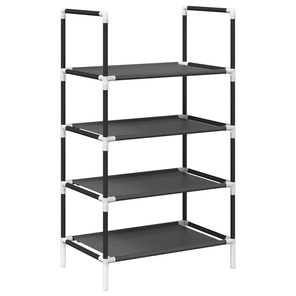 vidaXL Ράφι παπουτσιών 4 επιπέδων μαύρο 44x28x77 cm μη υφασμένο ύφασμα