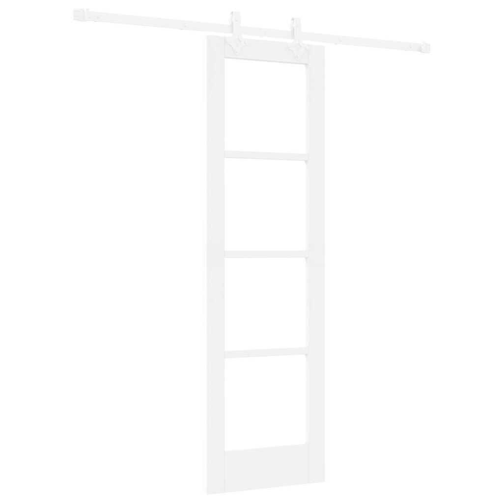 vidaXL Συρόμενη Πόρτα Λευκό 61 x 198.5 εκ. Ξύλο και μέταλλο