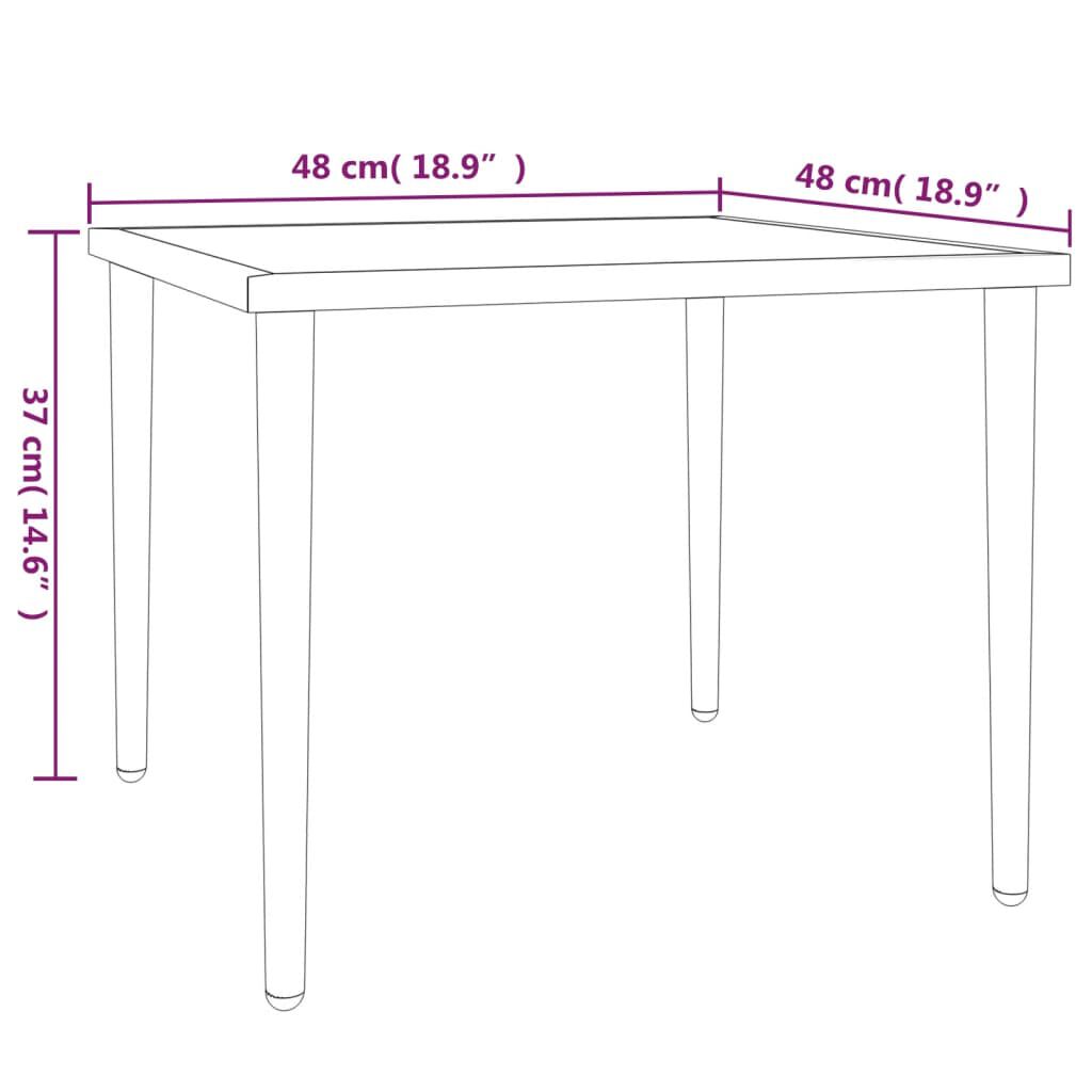 vidaXL Τραπέζι Κήπου Γκρι 48x48x37 εκ. Ατσάλινο