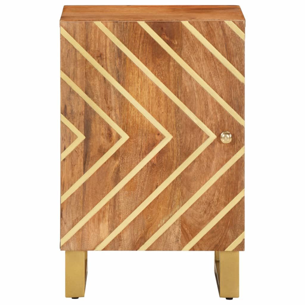 vidaXL Ντουλάπι Μπάνιου Καφέ/Μαύρο 38x33,5x58 εκ. Μασίφ Ξύλο Μάνγκο