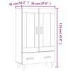 vidaXL Ντουλάπα Καπνιστή δρυς 70 x 31 x 115 εκ. από Επεξεργασμένο Ξύλο