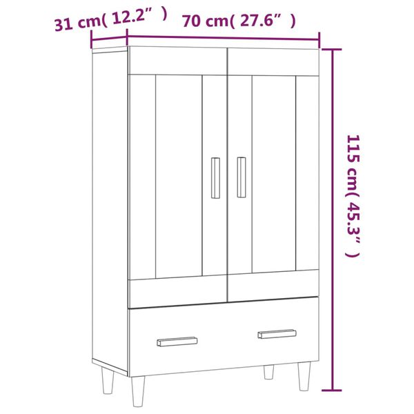 vidaXL Ντουλάπα Καπνιστή δρυς 70 x 31 x 115 εκ. από Επεξεργασμένο Ξύλο