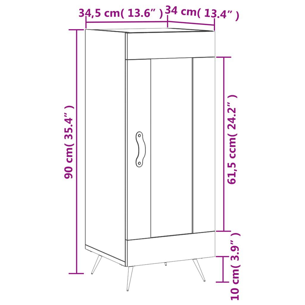 vidaXL Ντουλάπι Sonoma Δρυς 34,5x34x90 εκ. από Επεξεργασμένο Ξύλο