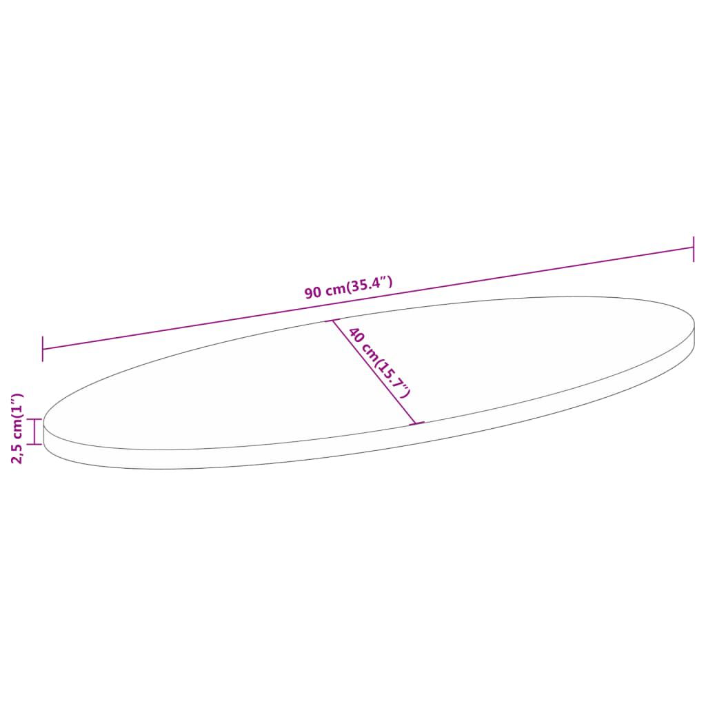 vidaXL Επιφάνεια Τραπεζιού Οβάλ 90x40x2,5 εκ. Μασίφ Ξύλο Μάνγκο