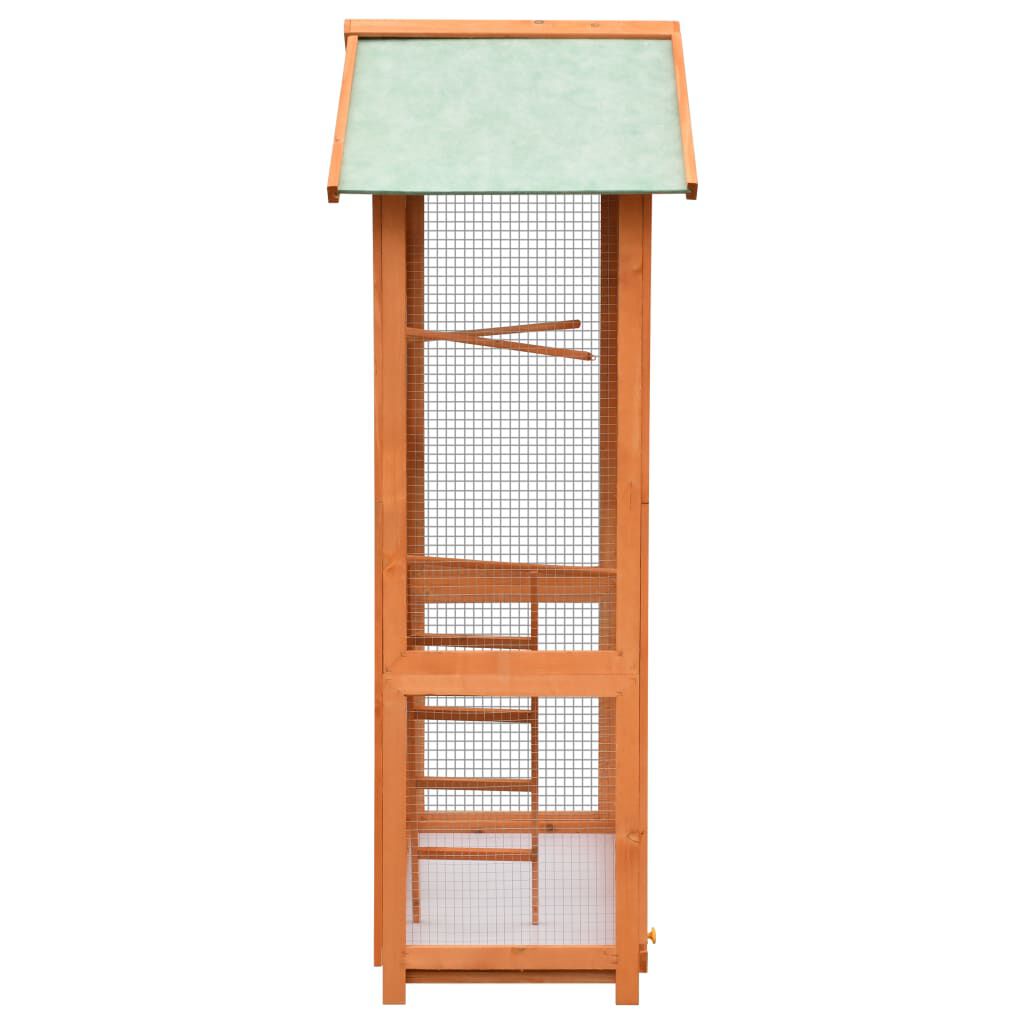 vidaXL Κλουβί Πουλιών 125,5x59,5x164 εκ. Μασίφ Ξύλο Πεύκου και Ελάτης