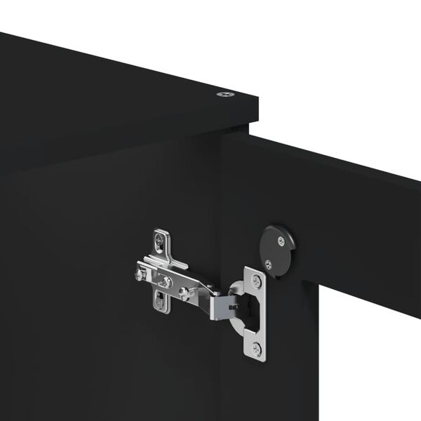 vidaXL Ντουλάπι Ψηλό VIKEN Μαύρος 80x40x190 εκ. από Μασίφ Ξύλο Πεύκου