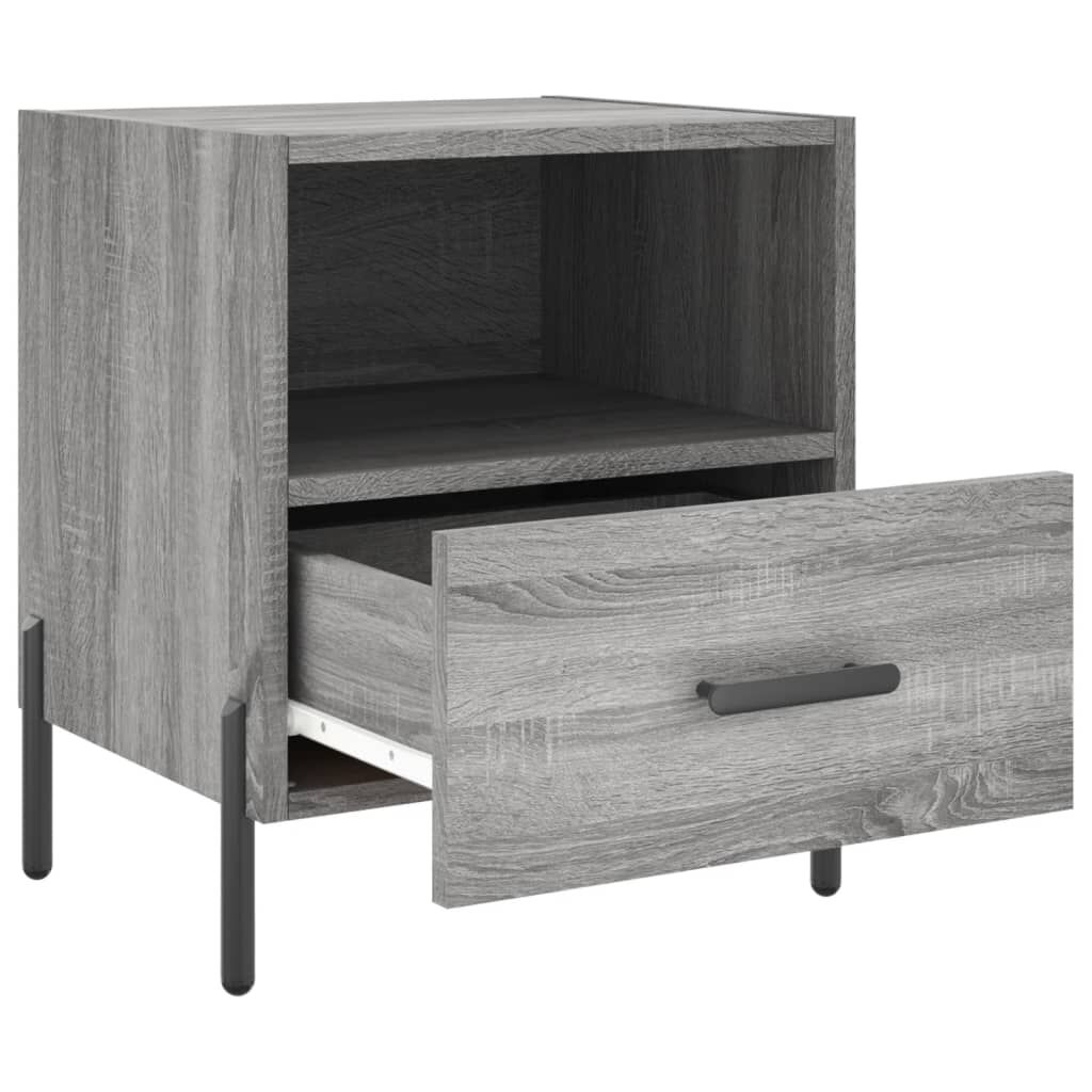 vidaXL Κομοδίνα 2 τεμ. Γκρι Sonoma 40 x 35 x 47,5 εκ. Επεξεργ. Ξύλο