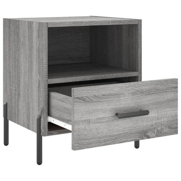 vidaXL Κομοδίνα 2 τεμ. Γκρι Sonoma 40 x 35 x 47,5 εκ. Επεξεργ. Ξύλο