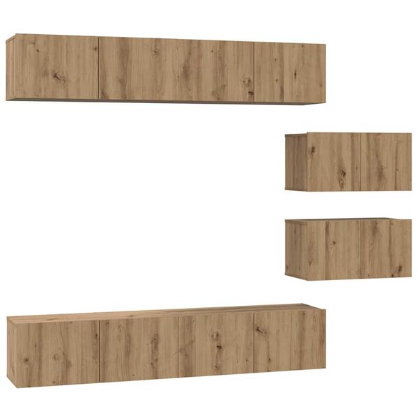 vidaXL &Sigma;&epsilon;&tau; &epsilon;&pi;ί&pi;&lambda;&omicron;&upsilon; &tau;&eta;&lambda;&epsilon;ό&rho;&alpha;&sigma;&eta;&sigmaf; 6 pcs Artisan Oak &Epsilon;&pi;&epsilon;&xi;&epsilon;&rho;&gamma;&alpha;&sigma;&mu;έ&nu;&omicron; &xi;ύ&lambda;&omicron;