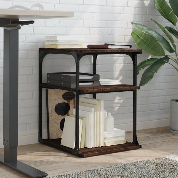 vidaXL Βάση Εκτυπωτή 3 Επιπέδων Καφέ Δρυς 43x48x64 εκ Επεξ. Ξύλο