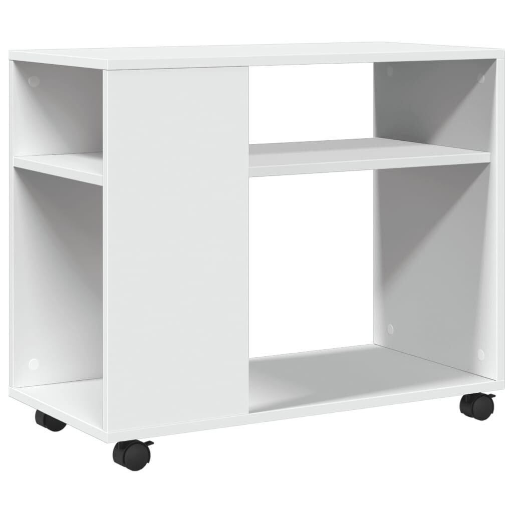 vidaXL Βοηθητικό Τραπέζι με Ρόδες Λευκό 70x35x60 εκ. Επεξεργ. Ξύλο