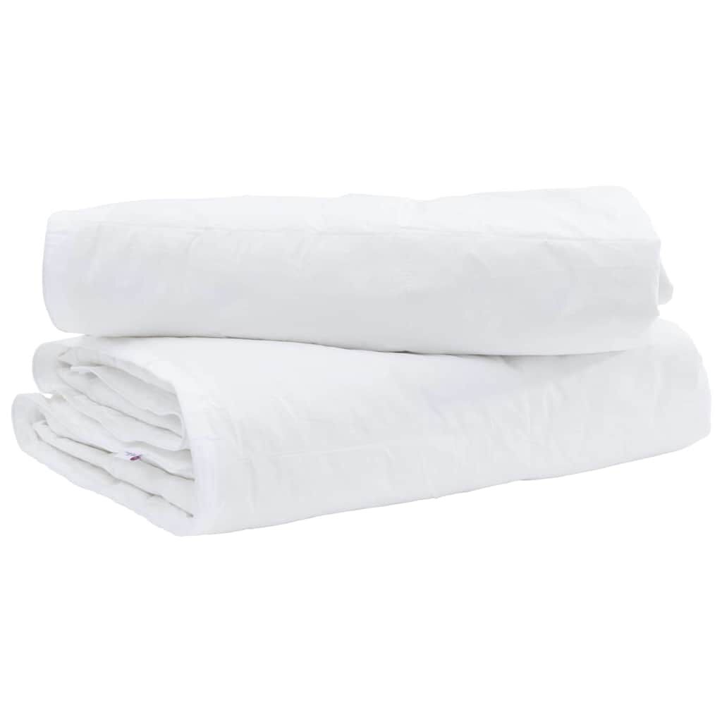vidaXL Σετ Κουβέρτας με μαξιλάρι 2 pcs Λευκό 135 x 200 cm Πούπουλο