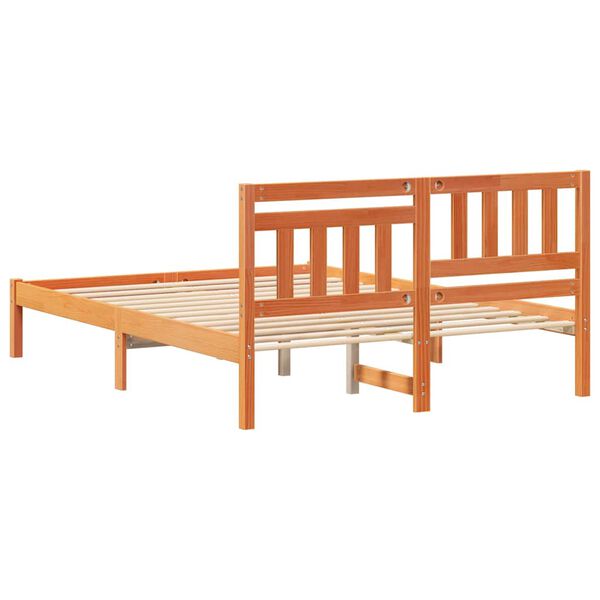 vidaXL Σκελετός Κρεβατιού Καφέ κεριού 120 x 200 cm Μασίφ ξύλο πεύκου