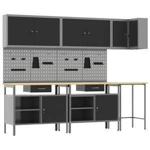 vidaXL &Sigma;&epsilon;&tau; &Nu;&tau;&omicron;&upsilon;&lambda;ά&pi;&alpha;&sigmaf; &Epsilon;&rho;&gamma;&alpha;&sigma;ί&alpha;&sigmaf; &mu;&epsilon; &sigma;&upsilon;&rho;&tau;ά&rho;&iota; &mu;&epsilon; &rho;ά&phi;&iota; 10 pcs &Mu;&alpha;ύ&rho;&omicron; &kappa;&alpha;&iota; &Gamma;&kappa;&rho;&iota;