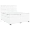 vidaXL Κρεβάτι Boxspring με Στρώμα Λευκό 200x200 εκ. Συνθετικό Δέρμα