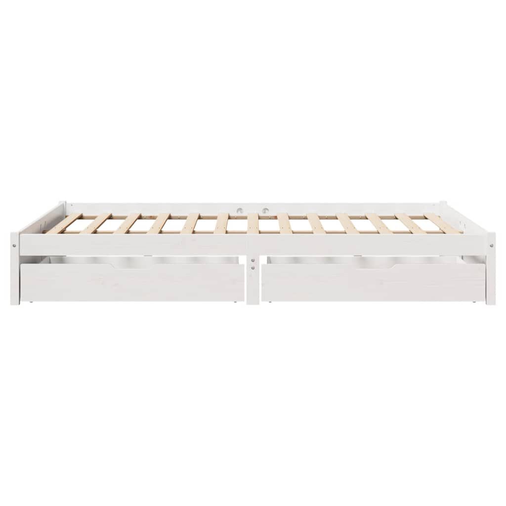 vidaXL Σκελετός Κρεβ. Χωρίς Στρώμα Λευκό 135x190 εκ Μασίφ Πεύκο