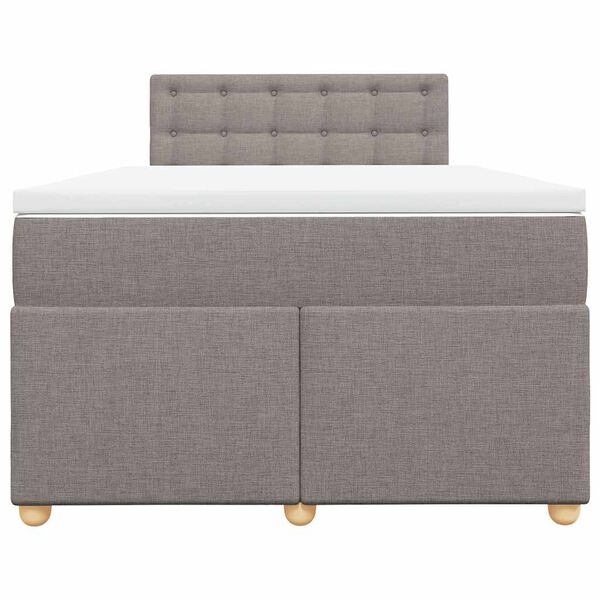 vidaXL Κρεβάτι Boxspring με Στρώμα Taupe 120x190 εκ. Υφασμάτινο