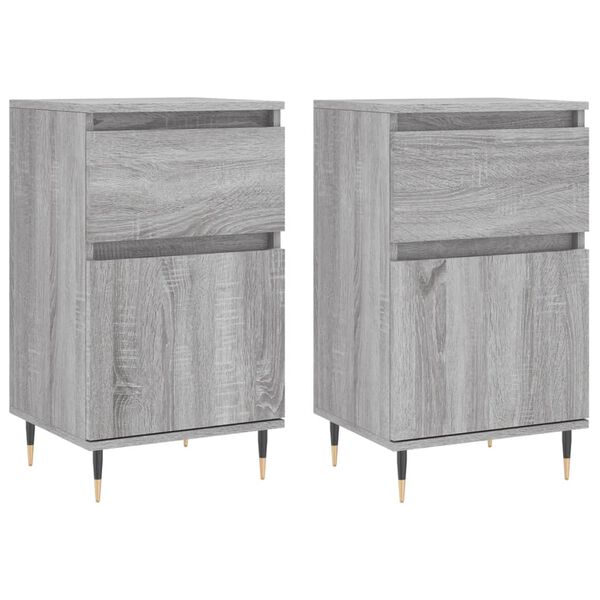 vidaXL Ντουλάπια 2 τεμ. Γκρι Sonoma 40x35x70 εκ. Επεξεργασμένο Ξύλο