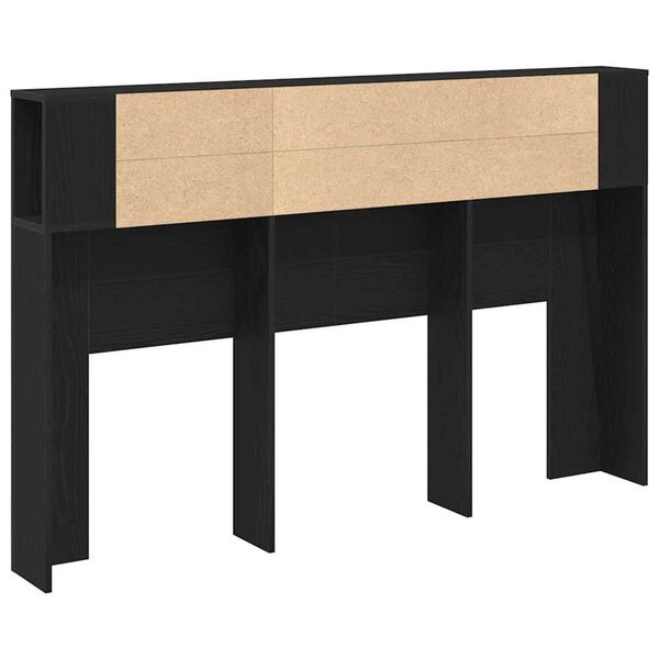 vidaXL Κρεβάτι με Κεφαλάρι Μαύρη δρυς 160 x 19 x 104.5 εκ.