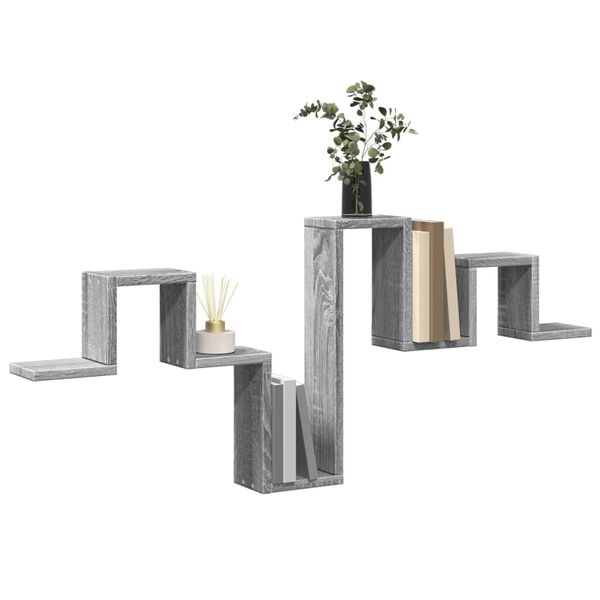 vidaXL Ραφιέρα Τοίχου Γκρι Sonoma 104,5x10x43 εκ. Επεξεργασμένο Ξύλο