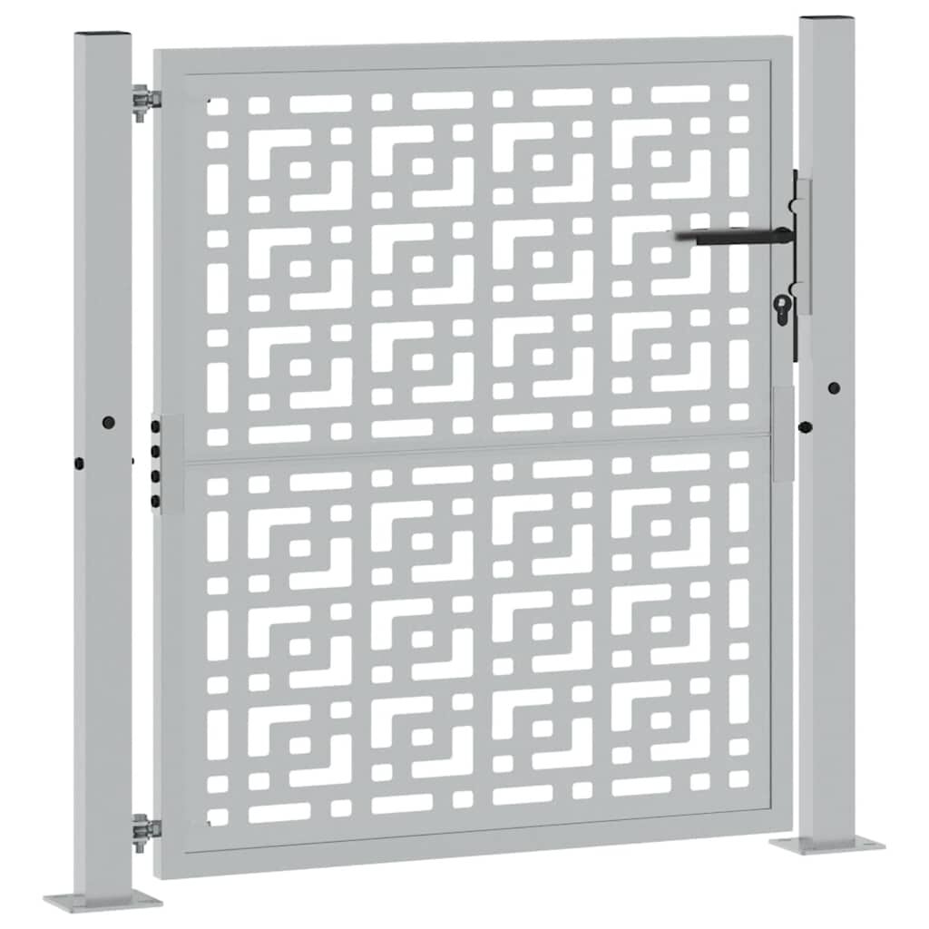vidaXL Πύλη κήπου 105x105 cm Σταυρός σχεδιασμού από διαβρωμένο χάλυβα