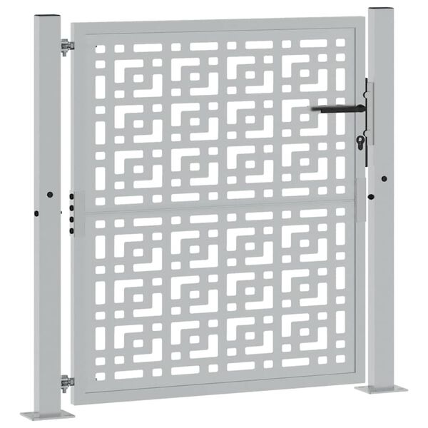 vidaXL Πύλη κήπου 105x105 cm Σταυρός σχεδιασμού από διαβρωμένο χάλυβα