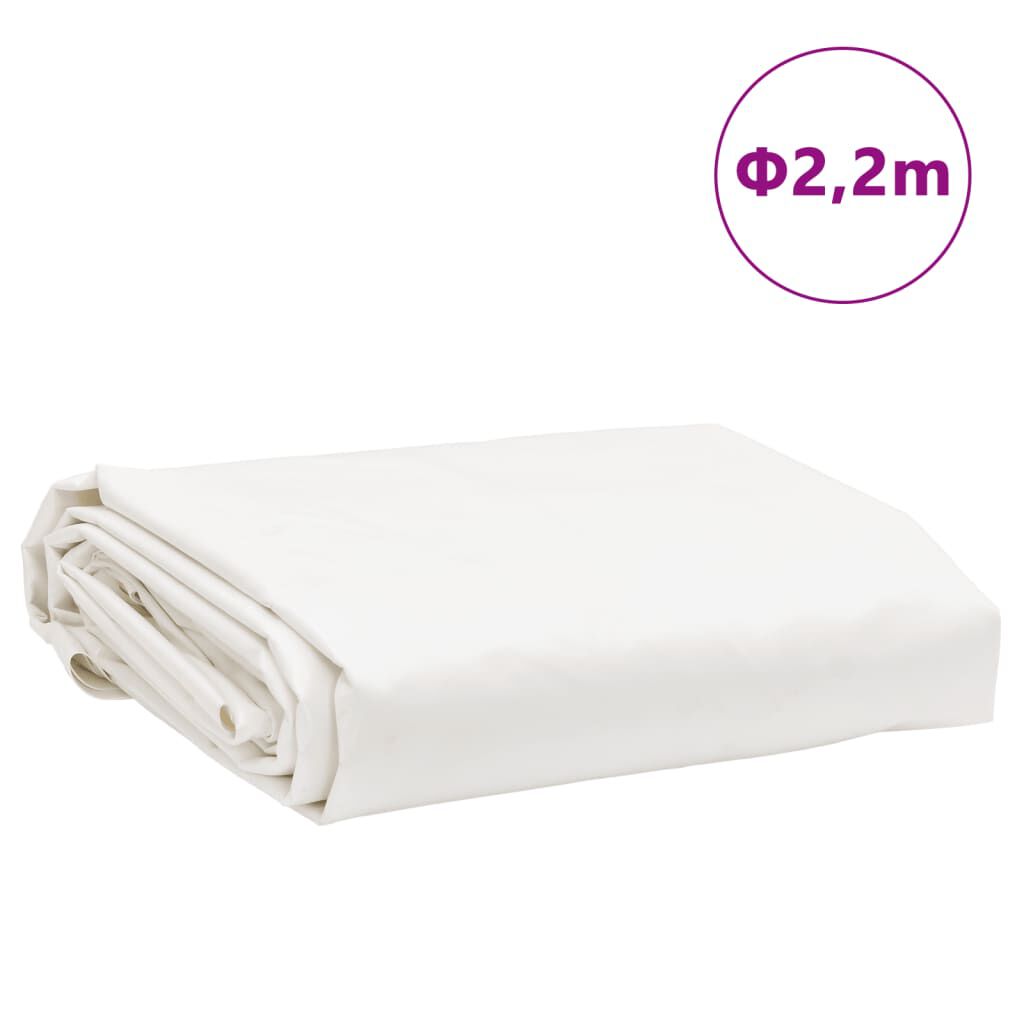 vidaXL Μουσαμάς Λευκός Ø 2,2 μ. 650 γρ./μ²