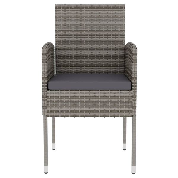 vidaXL Σετ Τραπεζαρίας Κήπου 3 Τεμαχίων Ανθρακί από Συνθετικό Ρατάν