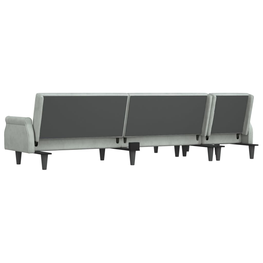 vidaXL Καναπές Κρεβάτι Γωνιακός Αν. Γκρι 271 x 140 x 70 εκ. Βελούδινος