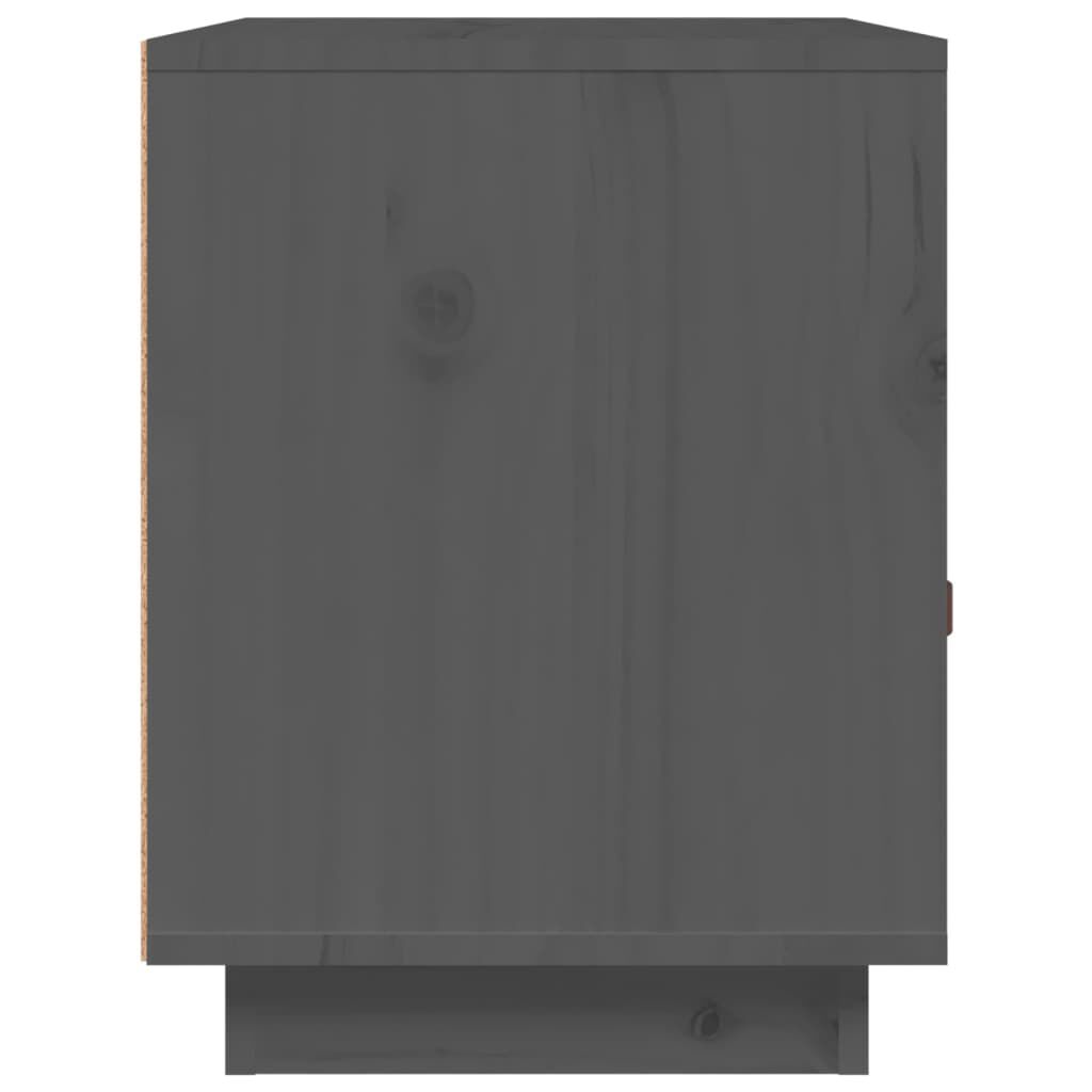 vidaXL Κομοδίνα 2 τεμ. Γκρι 40x34x45 εκ. από Μασίφ Ξύλο Πεύκου