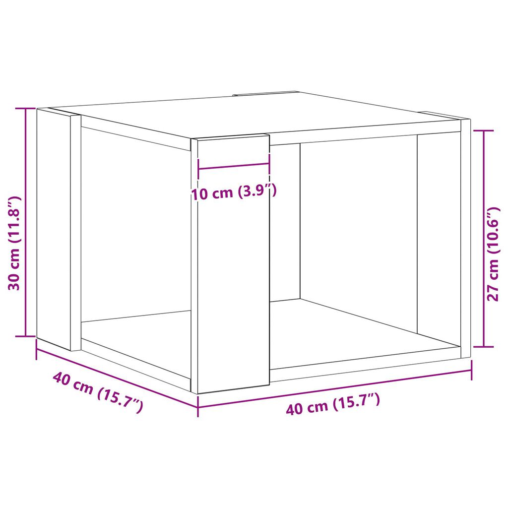 vidaXL Τραπεζάκι Καφέ Μαύρο δρυς 40x40x30 εκ. Κατασκευασμένο ξύλο