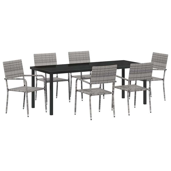 vidaXL &Sigma;έ&tau; &phi;&alpha;&gamma;&eta;&tau;&omicron;ύ &gamma;&iota;&alpha; &kappa;ή&pi;&omicron; 7 pcs &Gamma;&kappa;&rho;&iota; &Pi;&omicron;&lambda;&upsilon; &rho;ά&tau;&alpha;&nu;