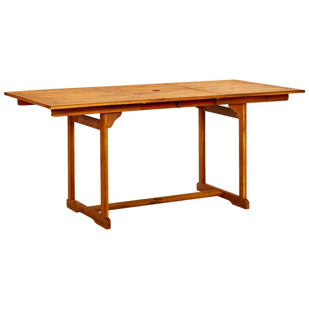 vidaXL Τραπεζαρία Κήπου (120-170) x 80 x 75 εκ. από Μασίφ Ξύλο Ακακίας