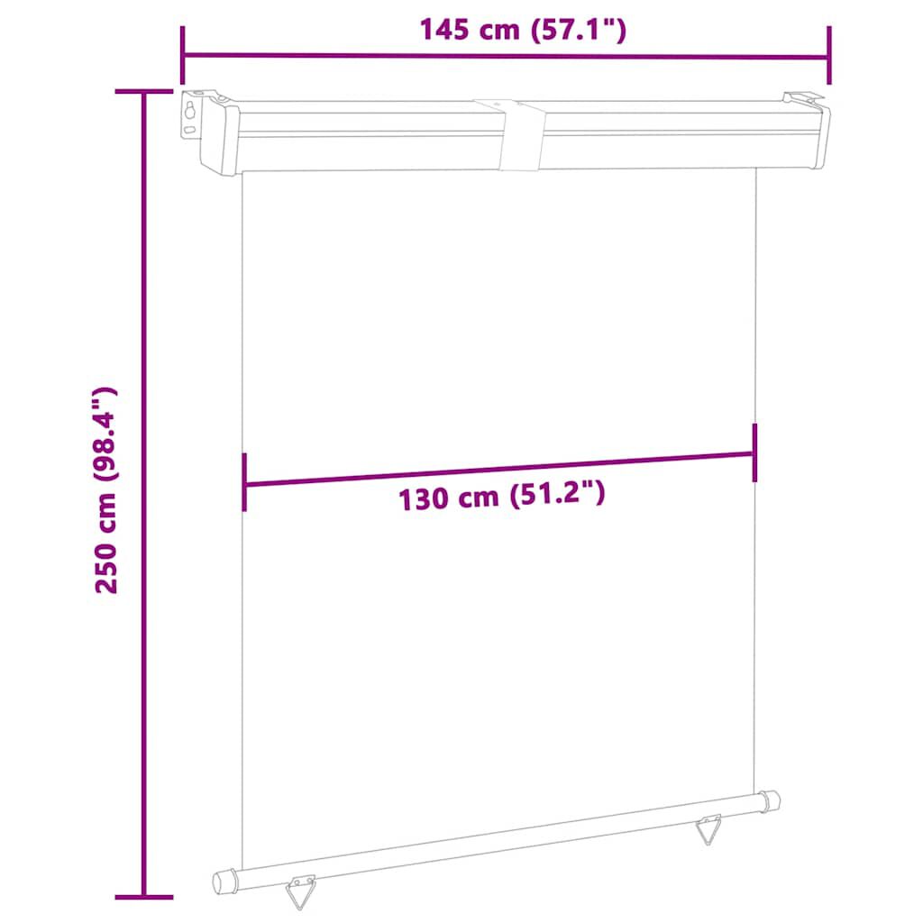vidaXL Σκίαστρο Βεράντας Πλαϊνό Καφέ 145 x 250 εκ.