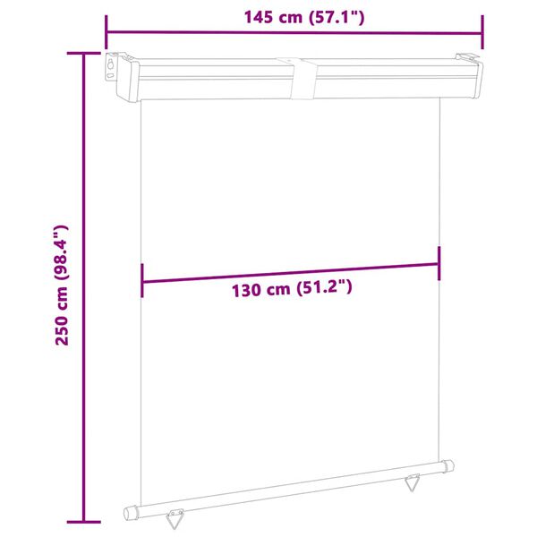 vidaXL Σκίαστρο Βεράντας Πλαϊνό Καφέ 145 x 250 εκ.